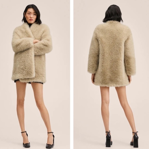 Mango Fur Effect Coat - Picture 2 of 13